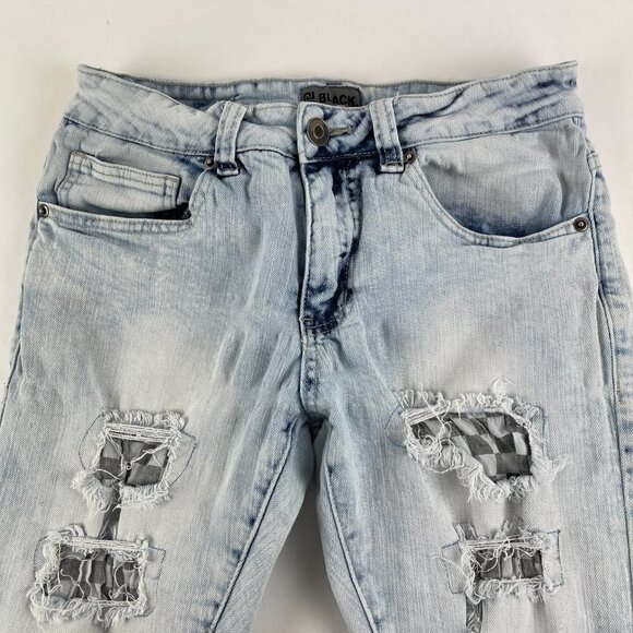 CJ Black Jeans Womens 28/30 Skinny Flex Blue Light Was distressed - Picture 4 of 13